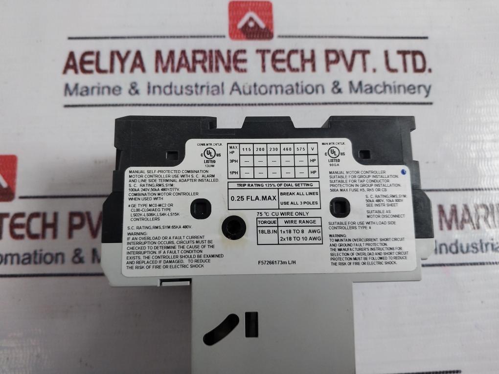 GENERAL ELECTRIC GPS1BHAB Manual Motor Starter