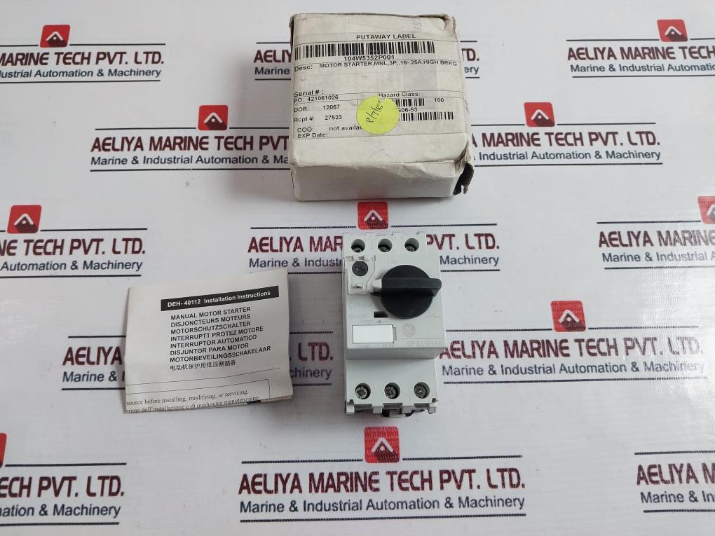 GENERAL ELECTRIC GPS1BHAB Manual Motor Starter