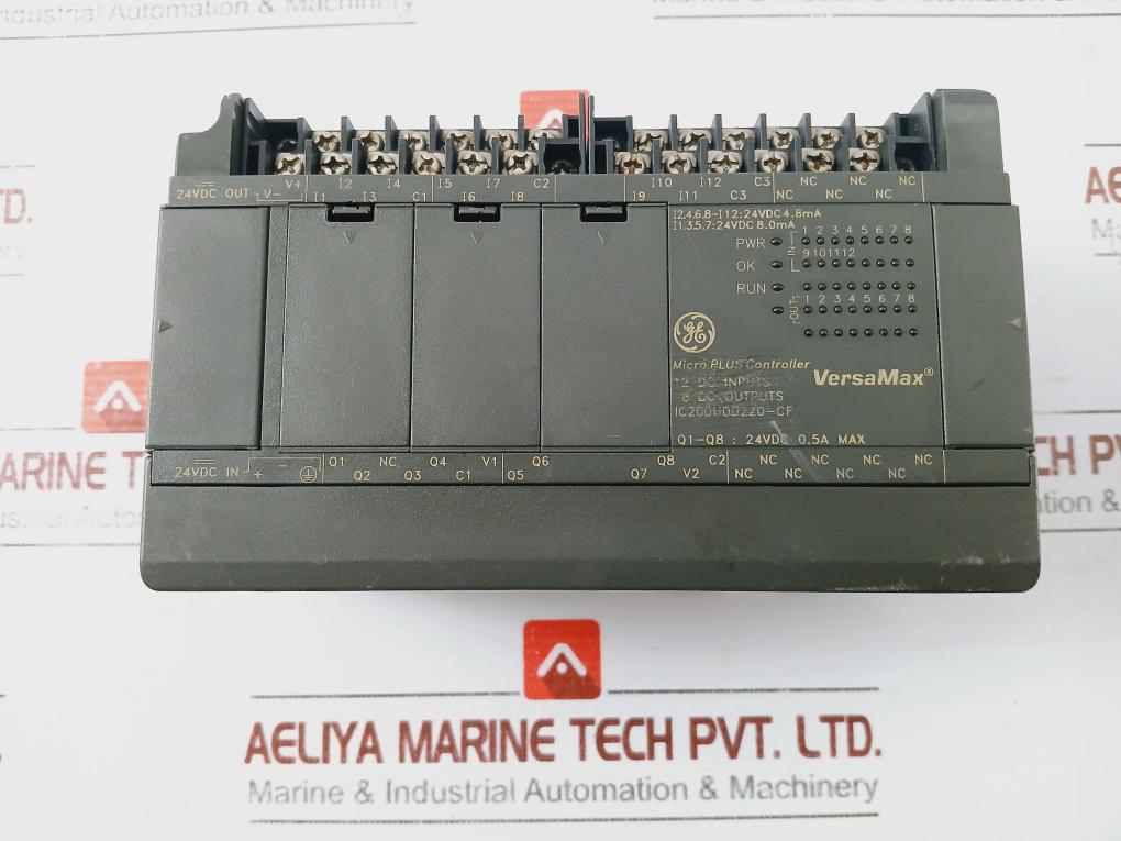 General Electric Ic200Udd220-cf Micro Plus Controller 12 Dc Inputs, 8 Dc Outputs