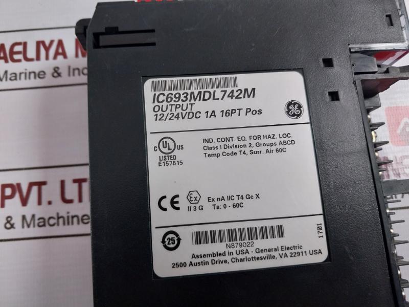 General Electric Ic693Mdl742M Relay Output Module 12/24Vdc 1A 16Pt Pos E157515