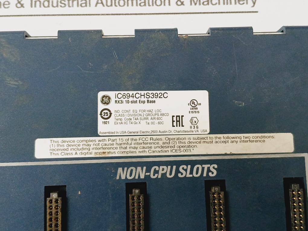 General Electric Ic694chs392c Rx3i 10-slot Expansion Base