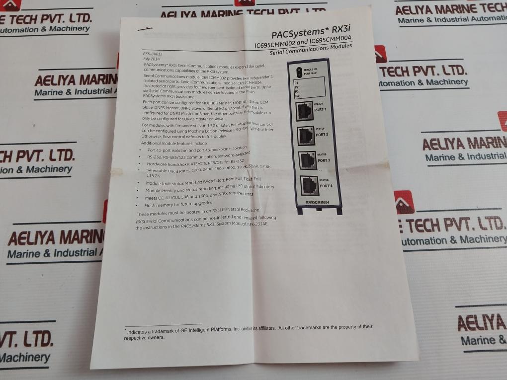 General Electric Ic695Cmm002 Serial Communication Module, 2 Ports