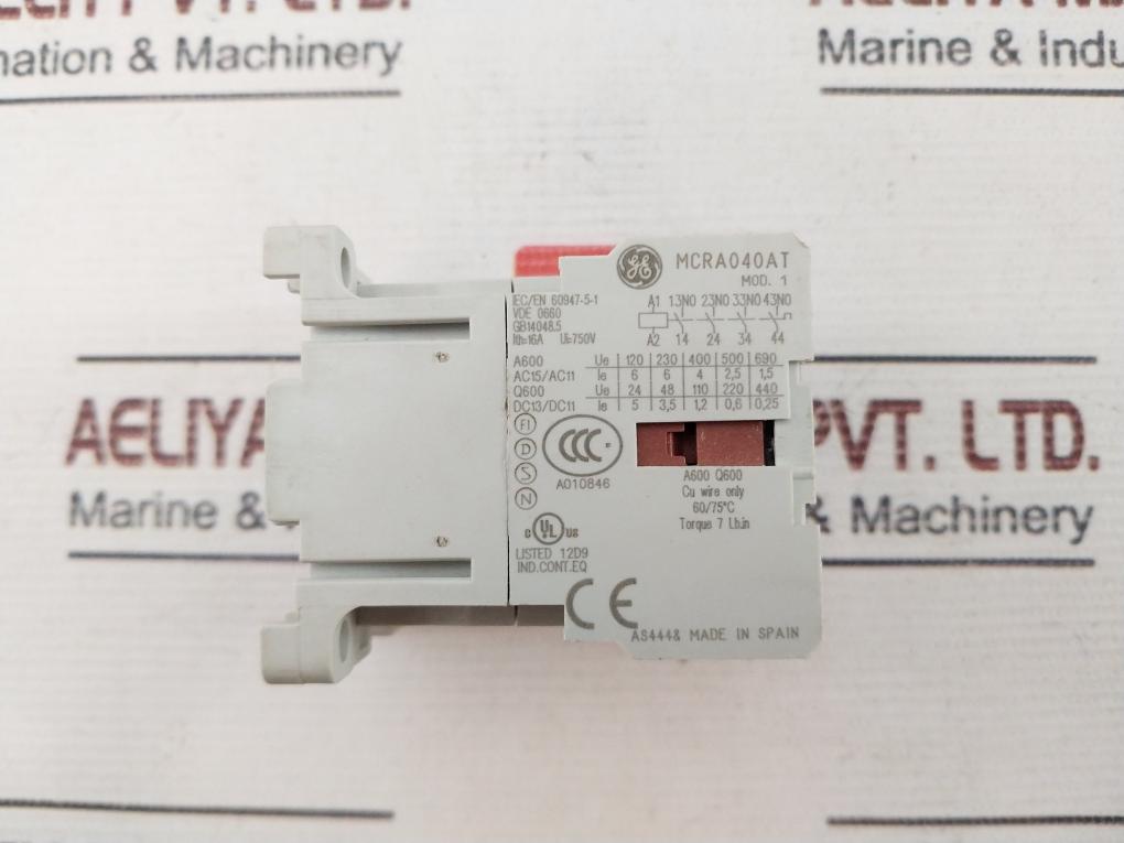 General Electric Mcra040At Auxiliary Contactor 750V 16A
