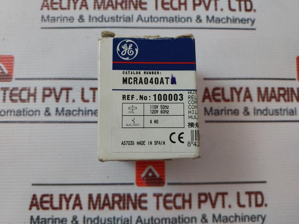 General Electric Mcra040At Auxiliary Control Relay