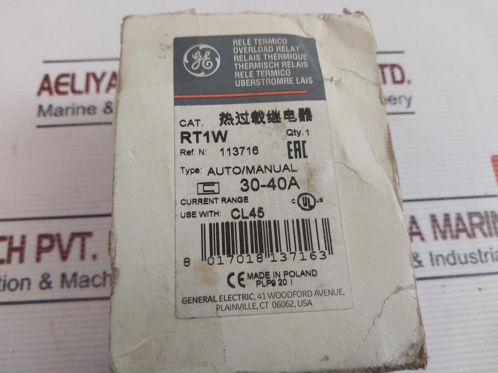 General Electric Rt1W Overload Relay