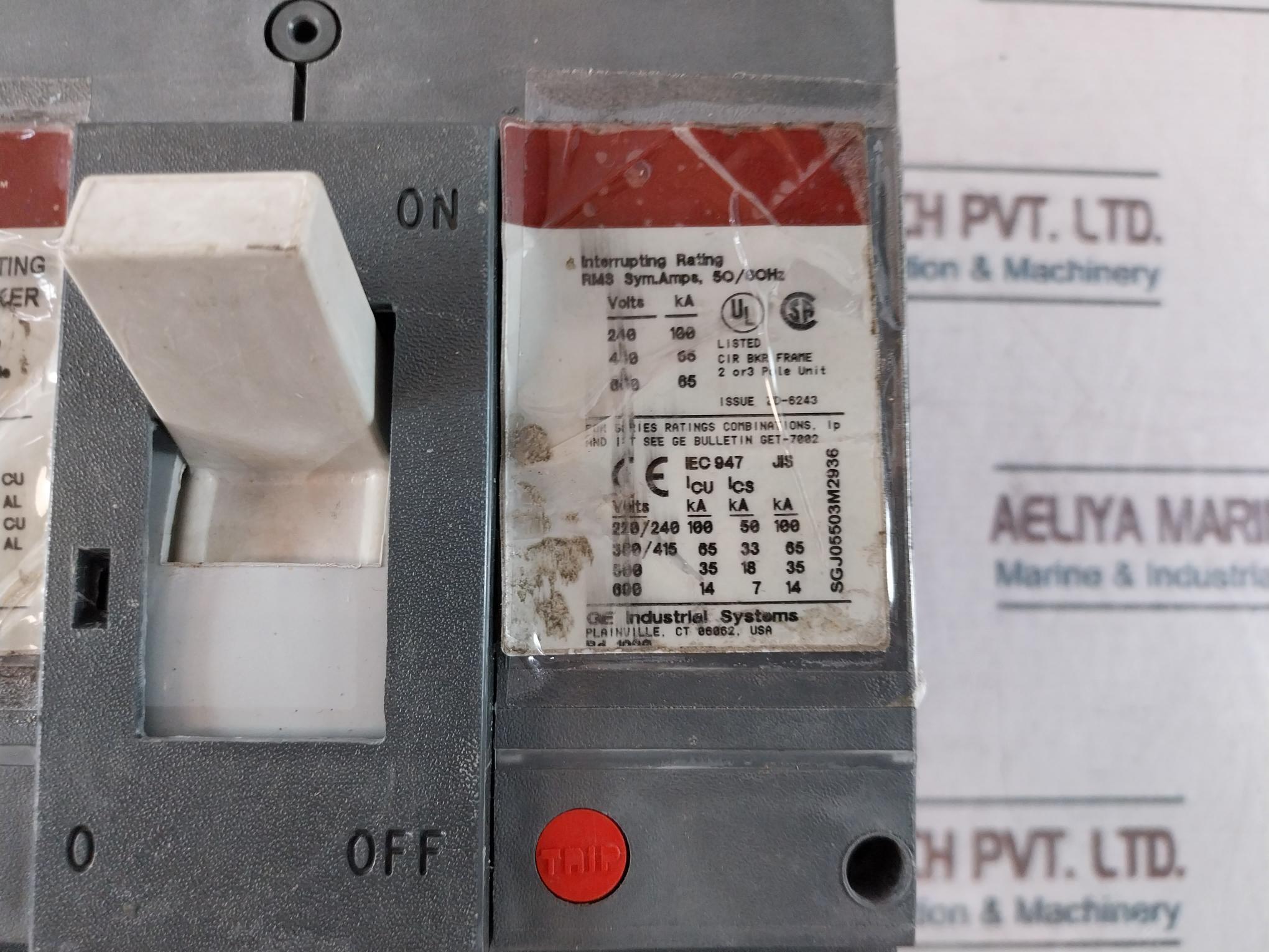 General Electric Sgla36At0400 Current Limiting Circuit Breaker