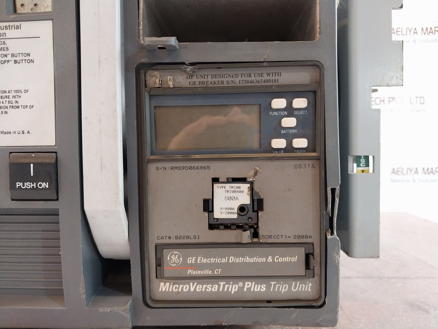 General Electric Shd20B220 3-pole Power Break Ii Circuit Breaker 600V Ac 2000Amp