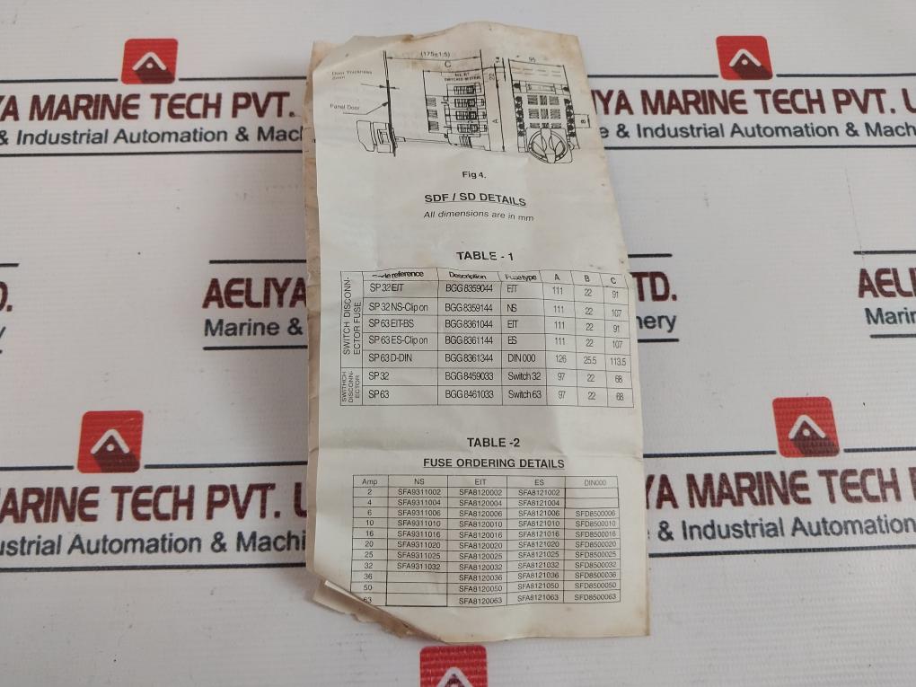 General Electric SP63-EIT Switch Disconnector Fuse 63A