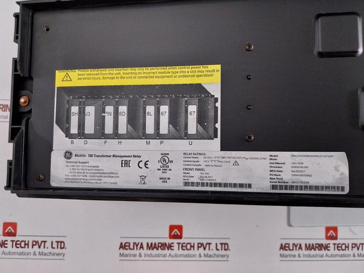 T60Uj3Hkhf8Nh6Dm8Lp67U67Wxx Transformer Protection System Multilin T60 300V Brand Ge