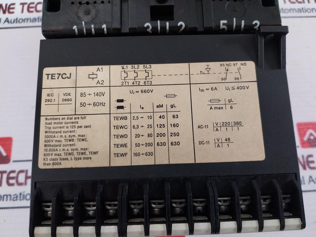 General Electric Te7Cj Relay With Be 627, 910-341-761 Current Transformer