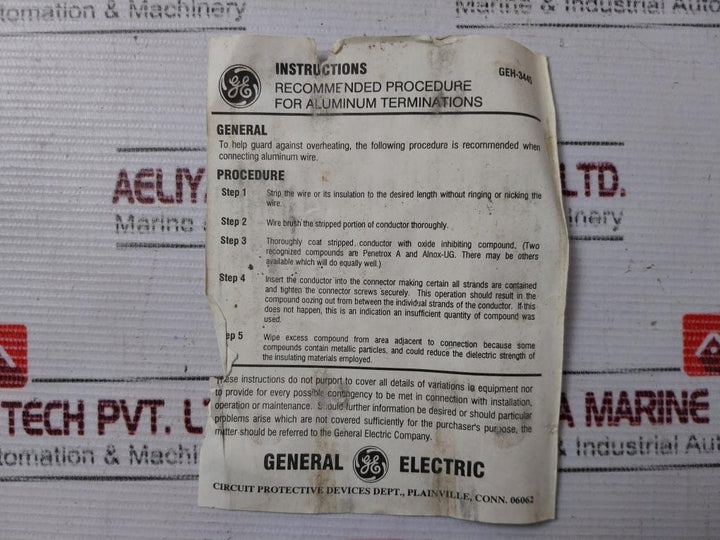 General Electric Ted134C5025 3 Pole Industrial Circuir Breaker 480V 25A 50/60Hz