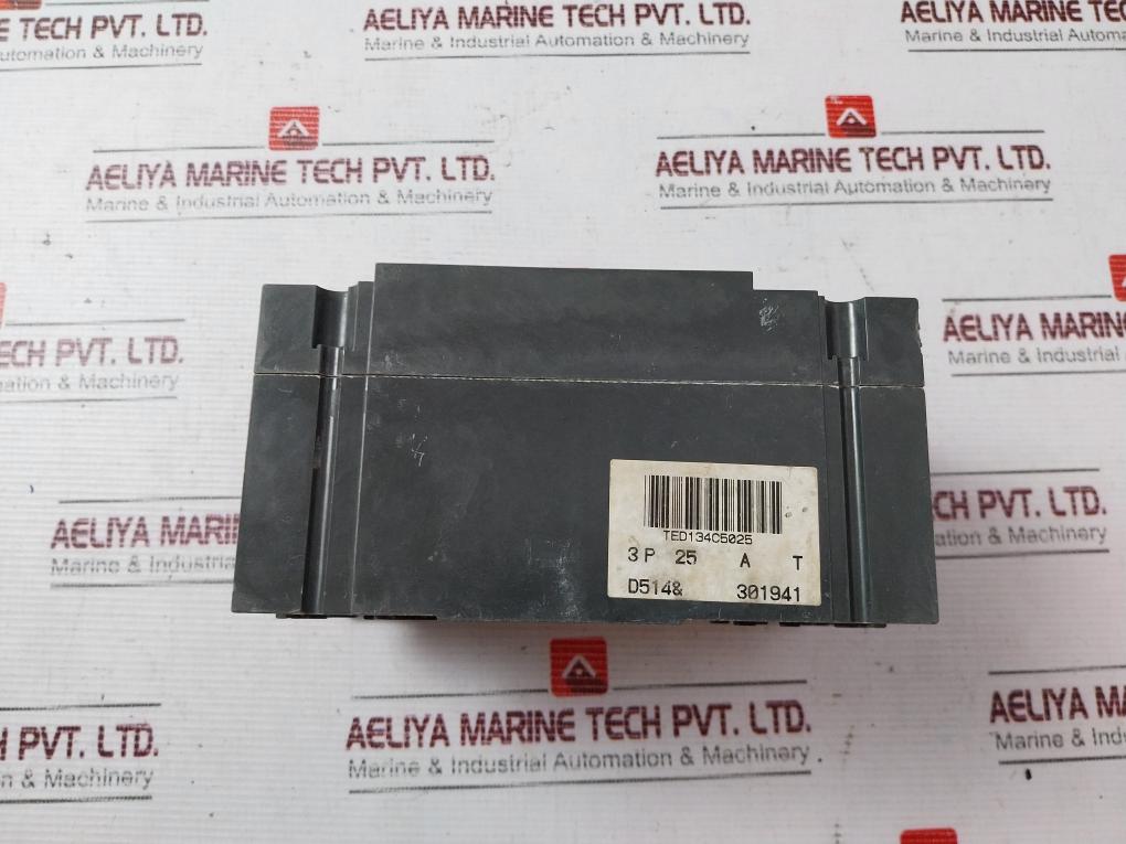 General Electric Ted134C5025 3 Pole Industrial Circuir Breaker 480V 25A 50/60Hz