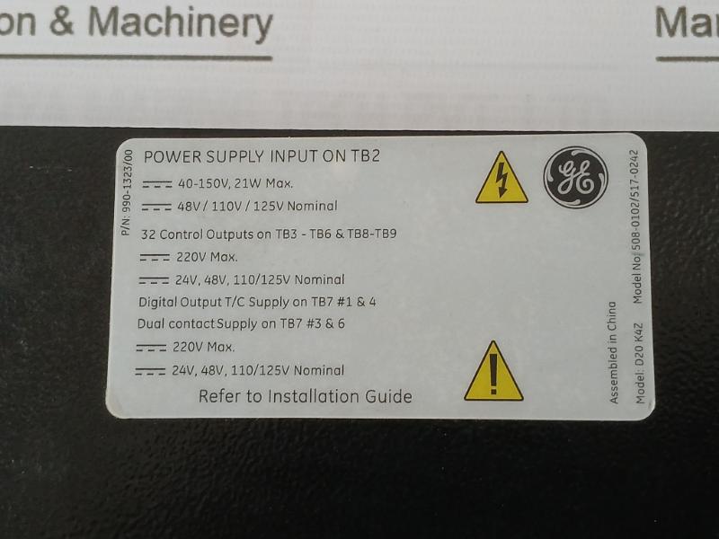 General Electric Westerm D20 K4Z Mounted Output Module 508-0102/517-0242 220V