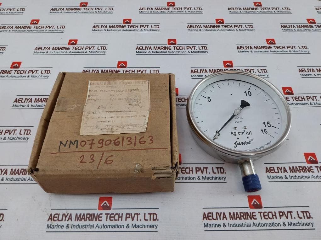 General Instruments Bspg-v Pressure Gauge 0-16 Kg/Cm2