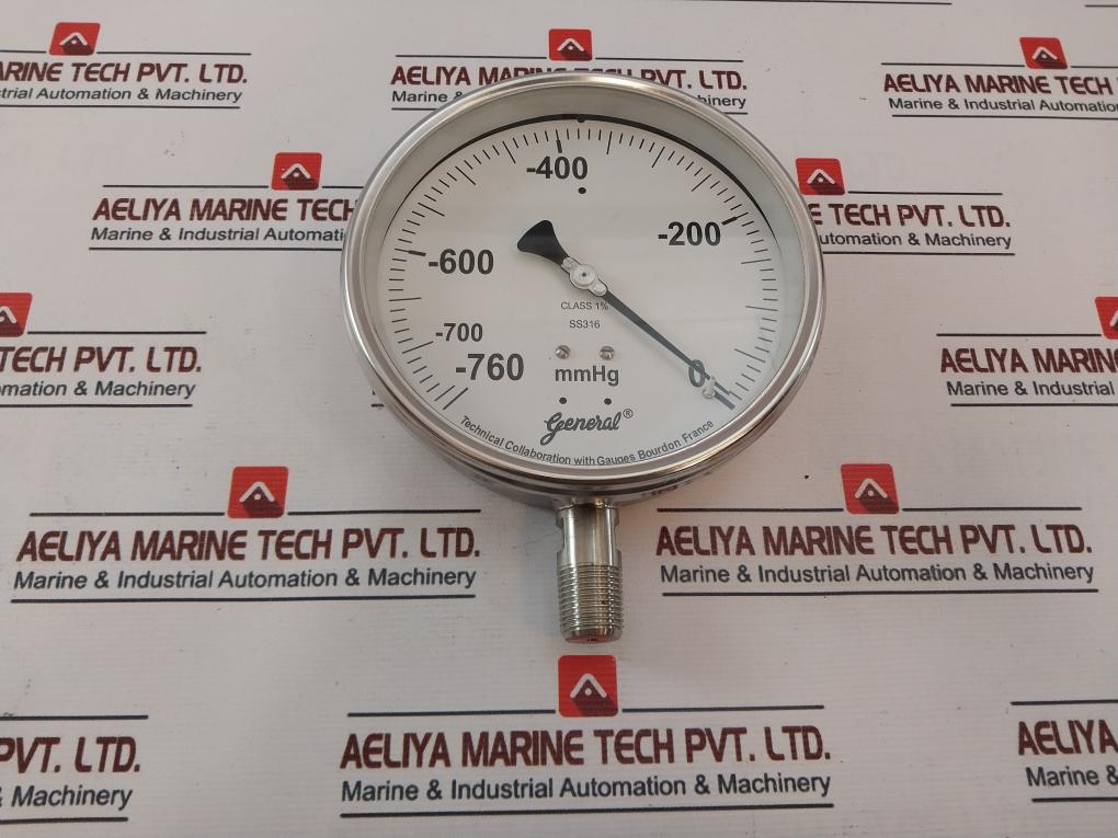 General Instruments Bspg-v Pressure Gauge -760 To 0 Mmhg