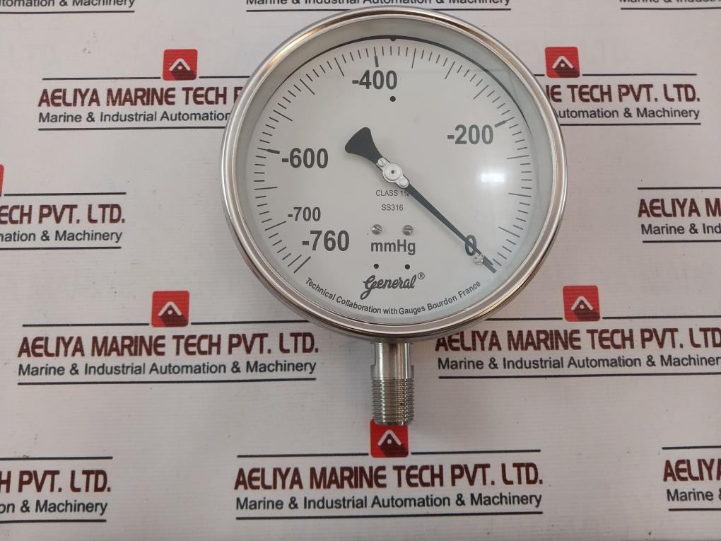 General Instruments BSPG-V Pressure Gauge -760 To 0 mmHg