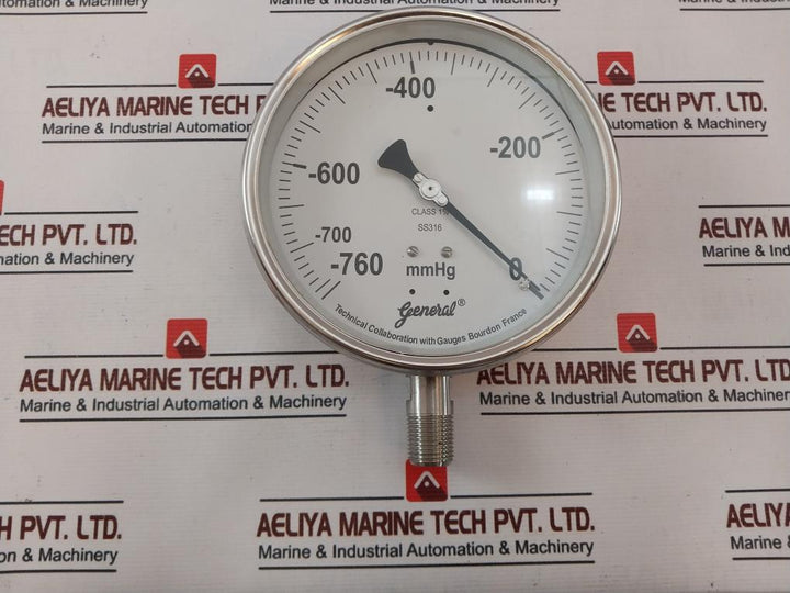 General Instruments BSPG-V Pressure Gauge -760 To 0 mmHg