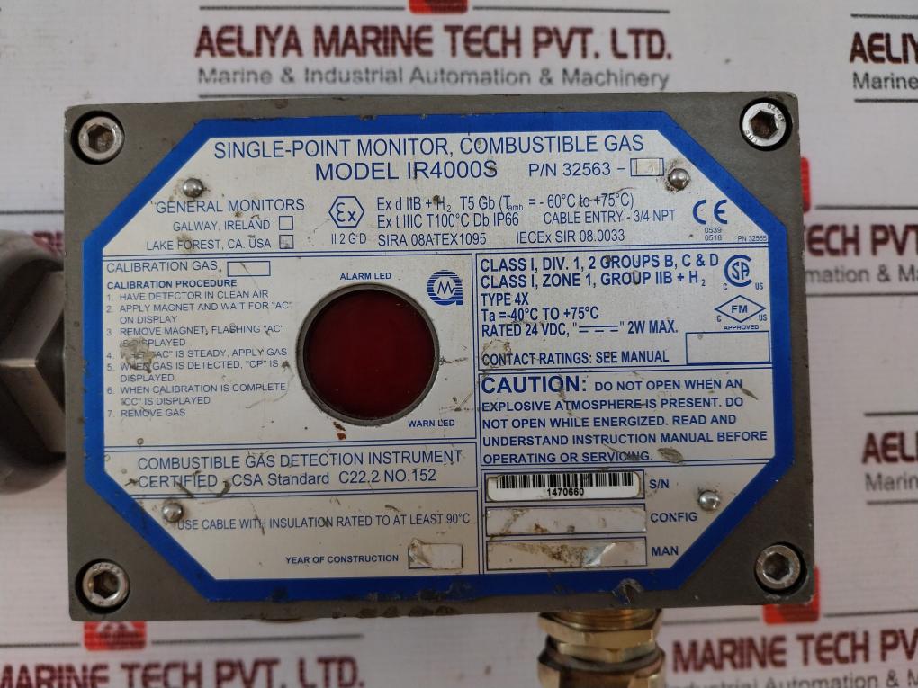 General Monitors Ir4000S Single-point Monitor Gas Detector