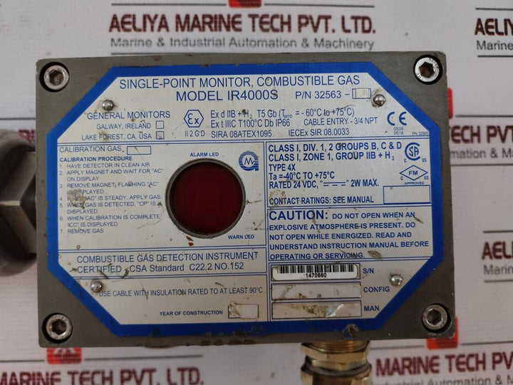 General Monitors Ir4000S Single-point Monitor Gas Detector