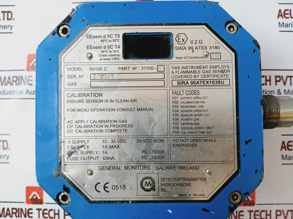 General Monitors S4100C Detector/ Transmitter 31100-3