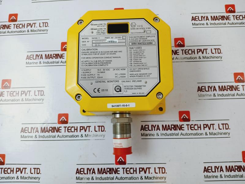 General Monitors S4100 T Transmitter H2S Detector 18.5-35 Vdc 63Ma Gds2000-102