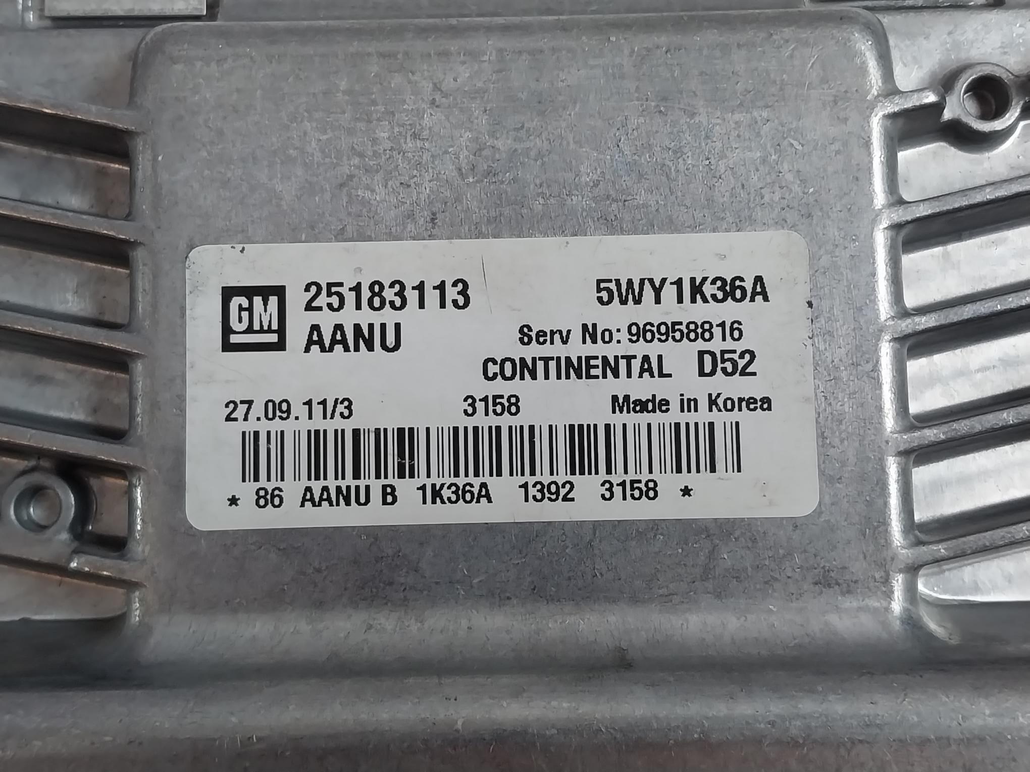 General Motor Continental D52 Engine Controller 5Wy1K36A 25183113