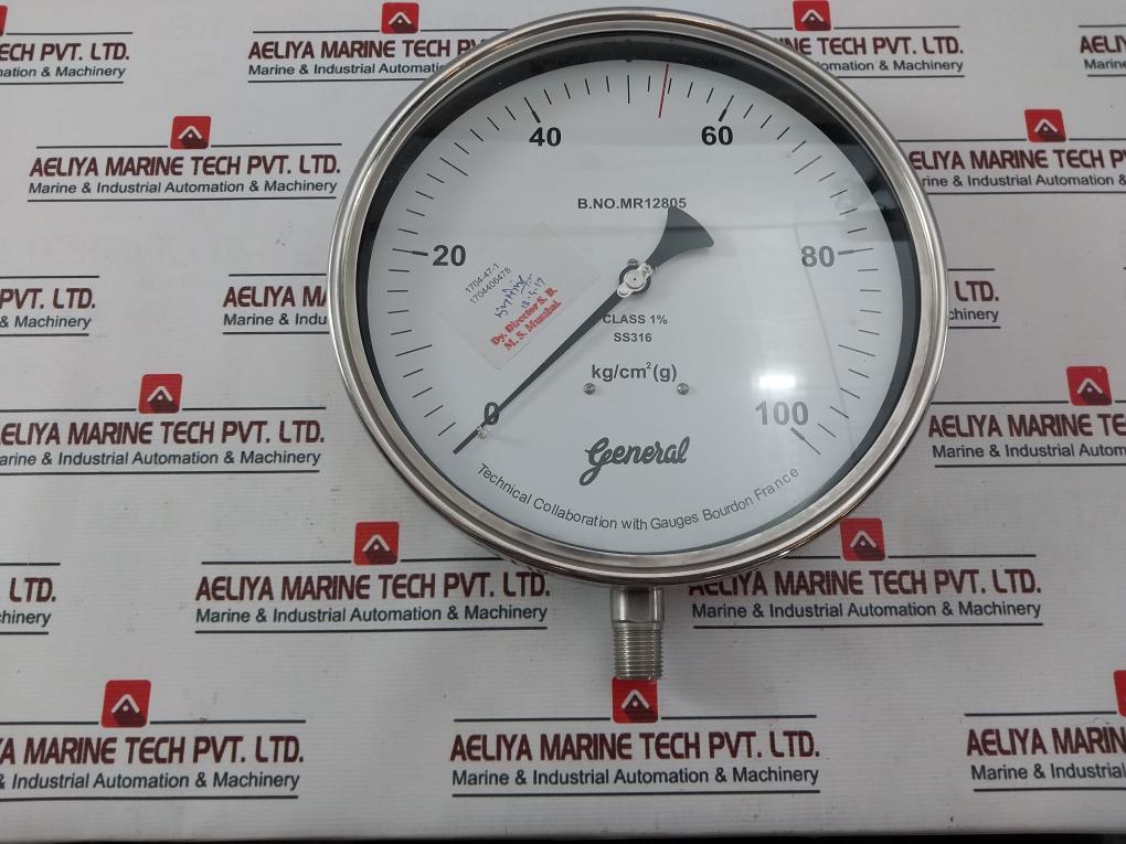General Ss316 Temperature Gauge 0 – 100 Kg/Cm2 (G)