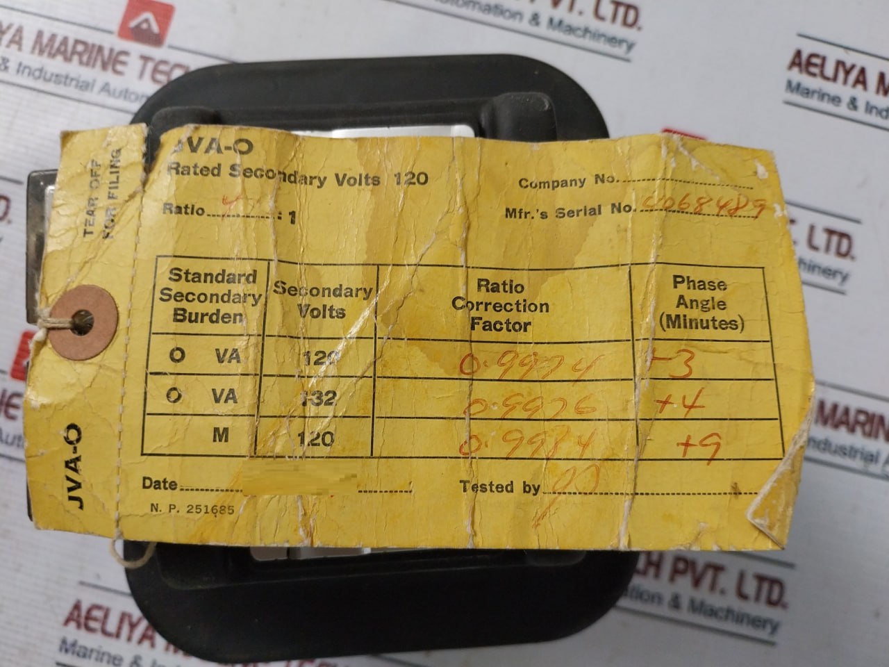 General Electric 760X34G6 Potential Transformer 50-400Hz