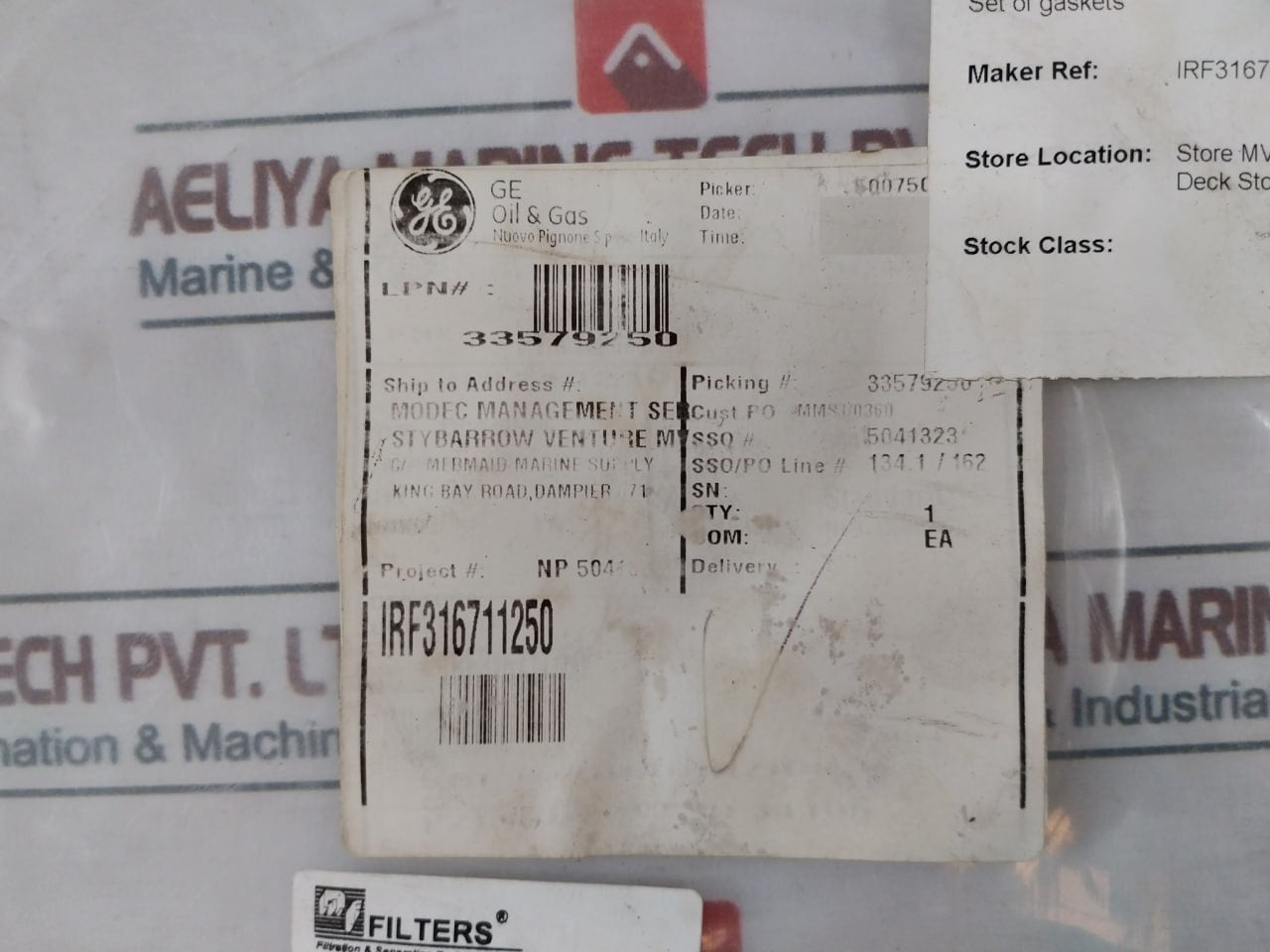 General Electric Irf316711250 Gasket Set