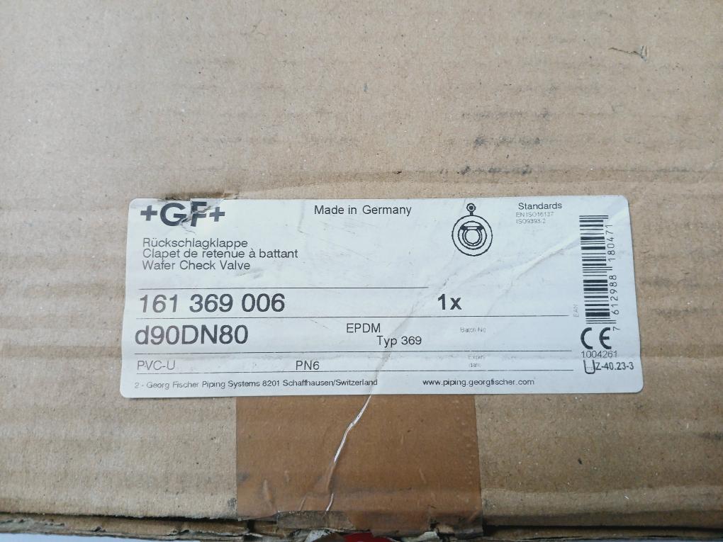 Georg Fischer 161 369 006 Wafer Check Valve Type 369