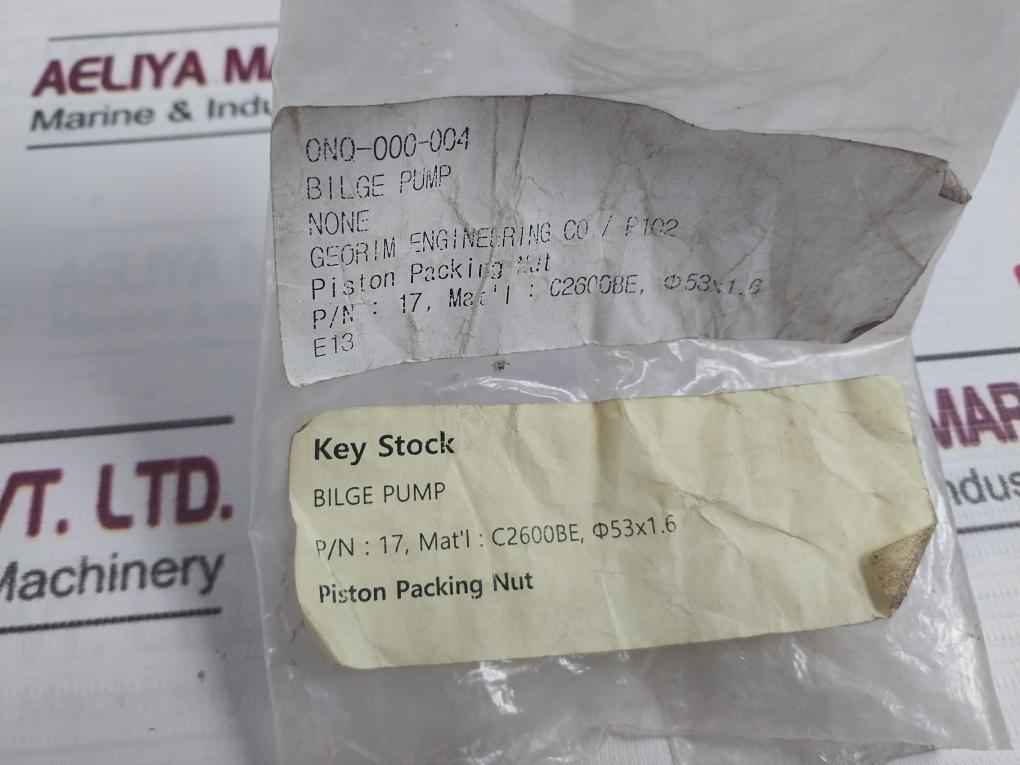 Georim 17 Piston Packing Nut For Bilge Pump