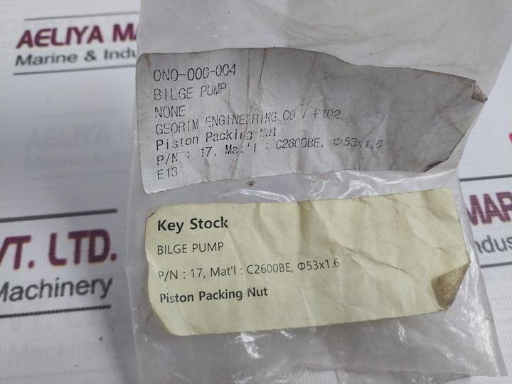 Georim 17 Piston Packing Nut For Bilge Pump