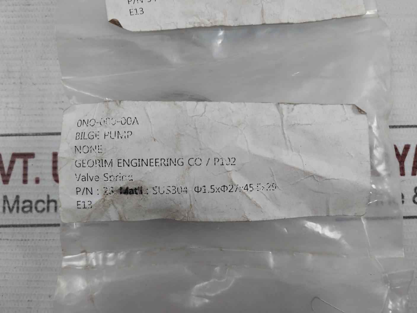 Georim 27 Valve Rubber Set 54 0No-000-00A 0No-000-00J