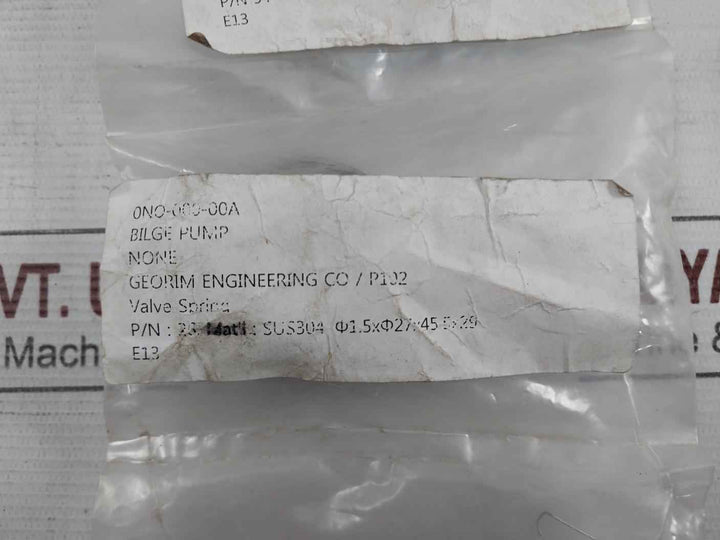 Georim 27 Valve Rubber Set 54 0No-000-00A 0No-000-00J