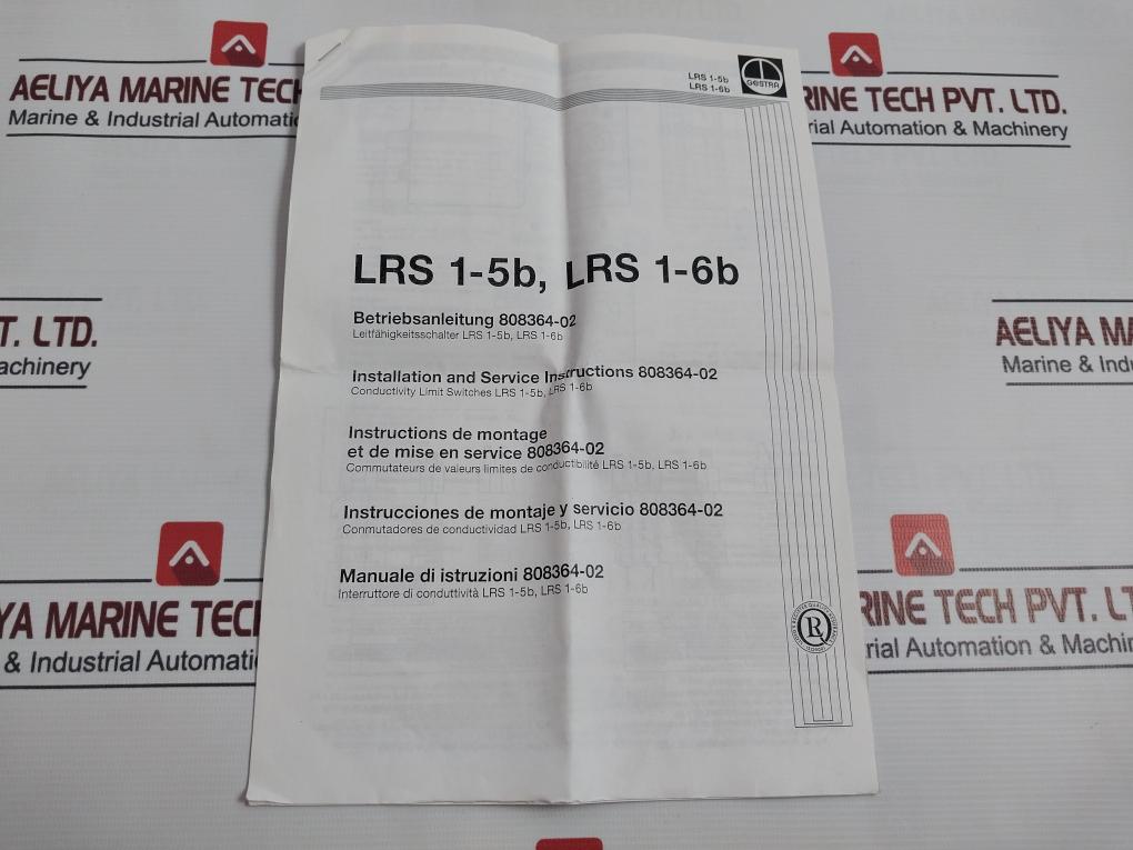 Gestra Lrs1-5 Conductivity Limit Switch 25C 220V 50Hz Ip40