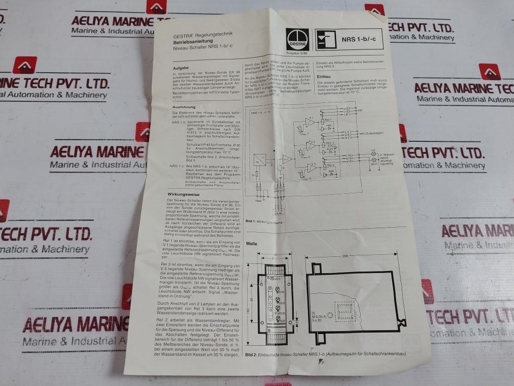 Gestra Nrs 1-b Level Switch 220V 50/60Hz 5Va Ip00