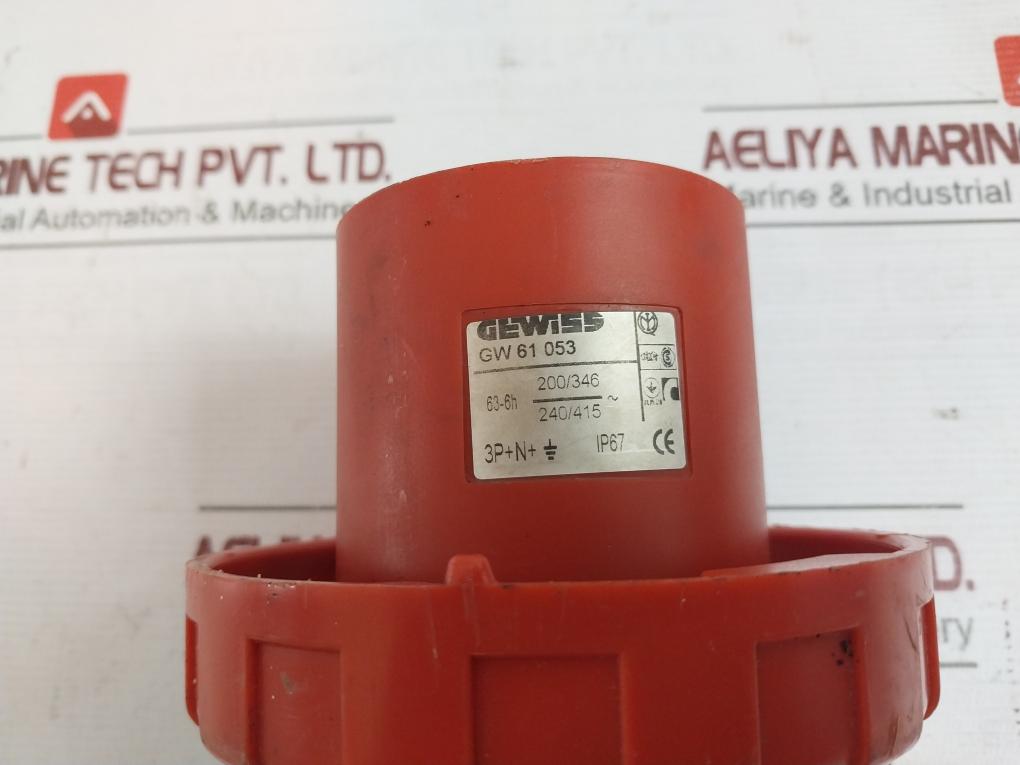 Gewiss Gw 61 053 Straight Plug 63-6H 240/415 Ip67
