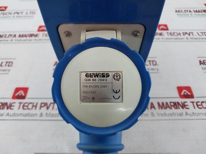 Gewiss Gw 66 204 N Vertical Fixed Interlocked Socket 16A-6H/200-250V Assy