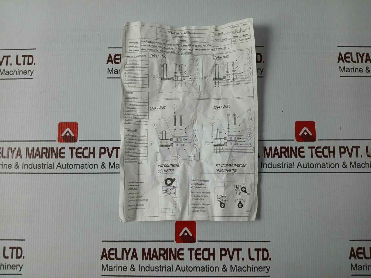 Ghisalba 4148860 Auxiliary Contacts Kit F/Change Over And Disconnecting Switch