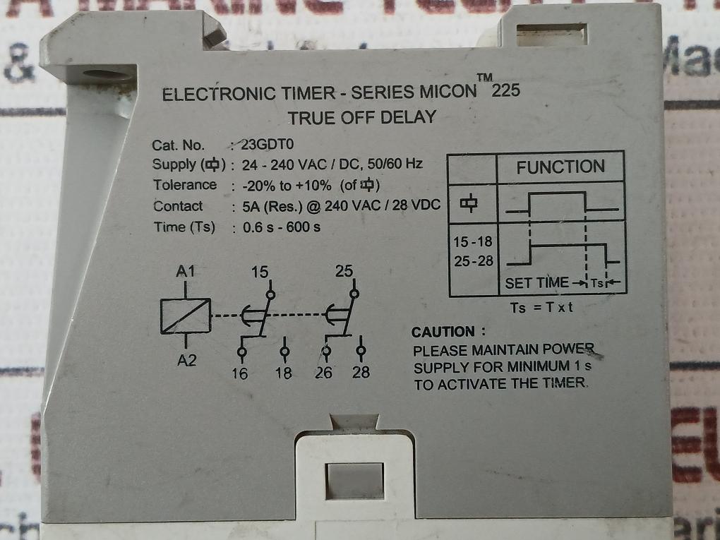 Gic 23Gdt0 True Off Delay Electronic Timer - Series Micon 225 24-240Vac/Dc