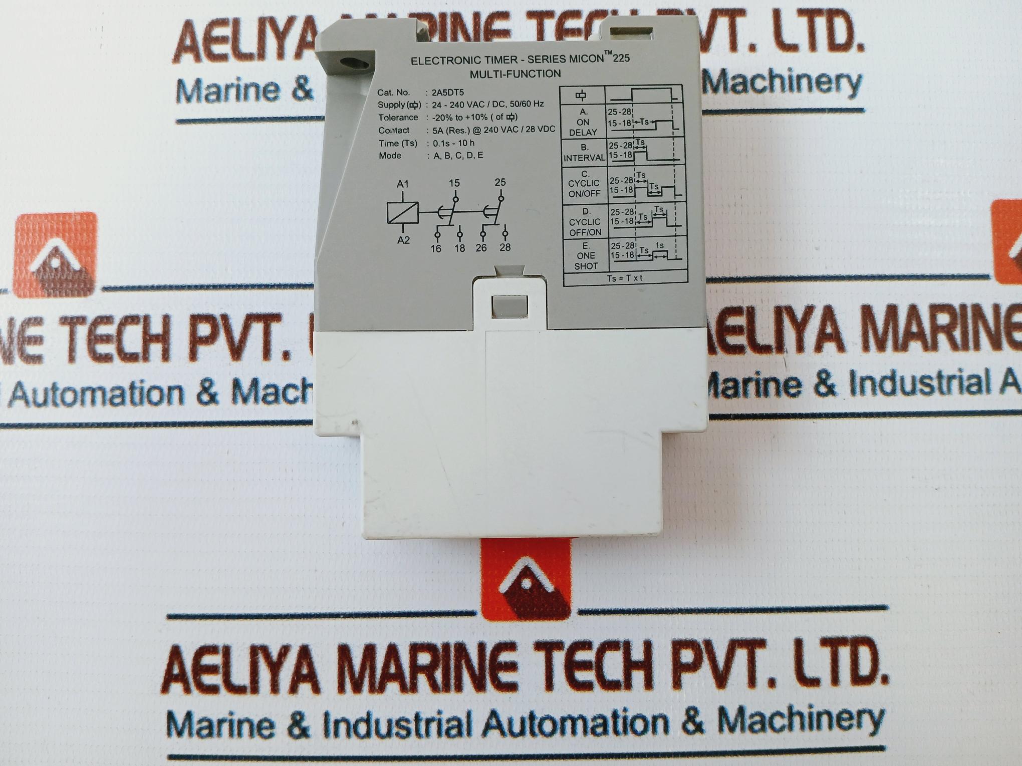 GIC 2A5DT5 Multifuntion Timer 0.1s-10h 24-240 VAC/DC 50/60Hz