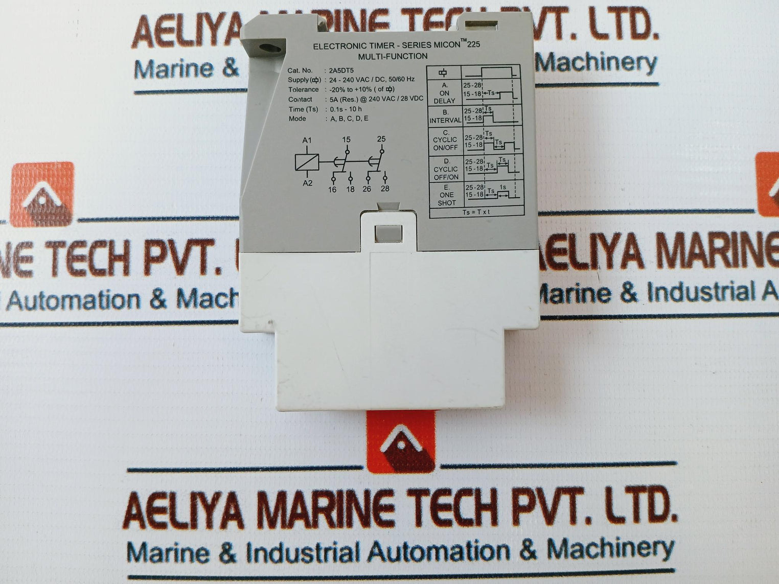 GIC 2A5DT5 Multifuntion Timer 0.1s-10h 24-240 VAC/DC 50/60Hz