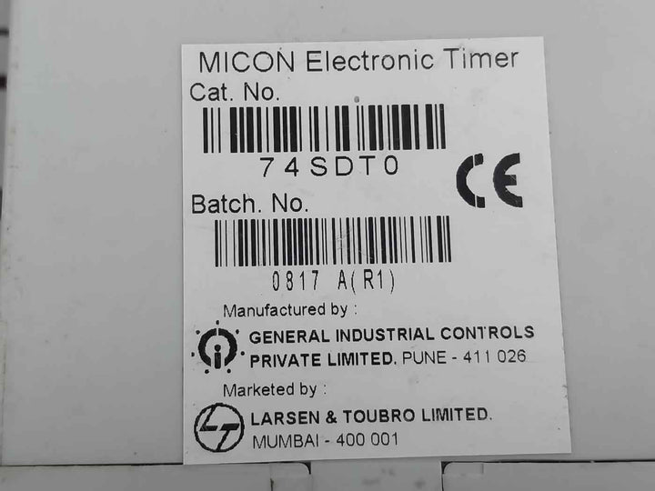 Gic 74sdt0 Micon Electronic Timer 240/415 Vac 50/60hz 5a 30/60/90/120 Sec
