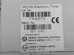 Gic 74sdt0 Micon Electronic Timer 240/415 Vac 50/60hz 5a 30/60/90/120 Sec