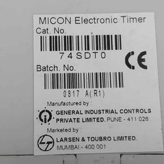 Gic 74sdt0 Micon Electronic Timer 240/415 Vac 50/60hz 5a 30/60/90/120 Sec