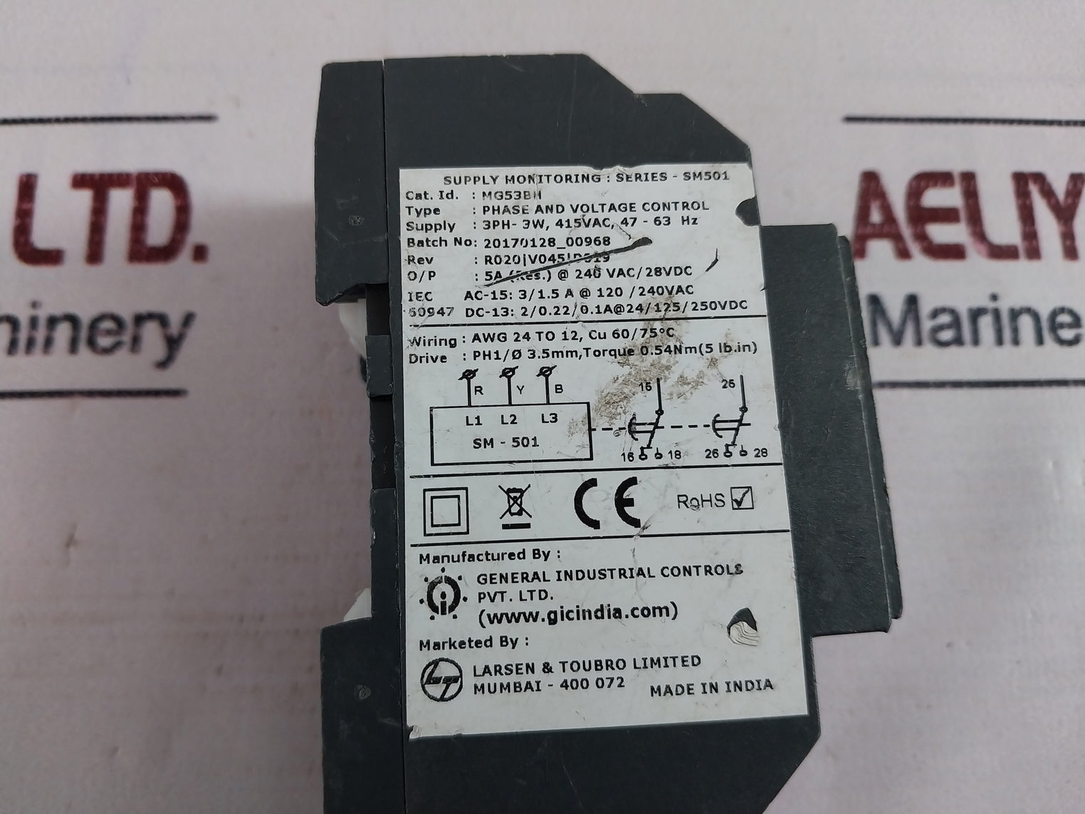 Gic Mg53Bh 3-phase Voltage Monitoring Relay 0-15 Sec Series-sm 501