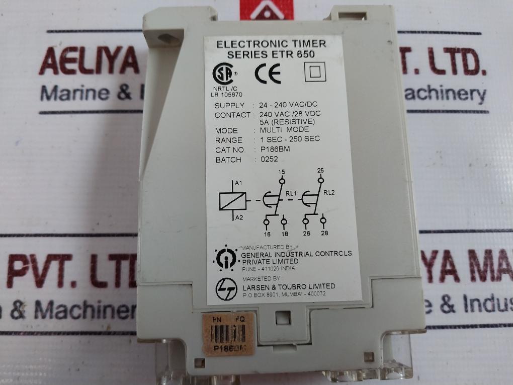 Gic P186bm Electronic Timer Series Etr 650 Multi Mode 24-240 Vac/dc