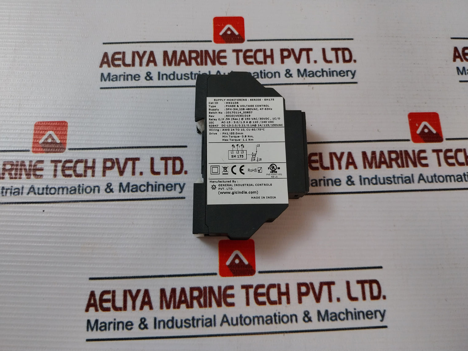 Gic Sm175 3Ph Voltage Monitoring Relay 3W 208-480Vac 47-63Hz