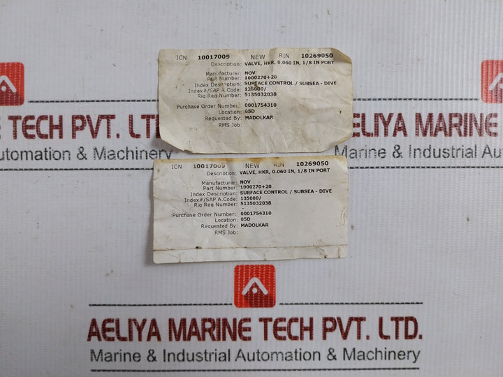 Gilmore 1000270+20 Regulated Pressure Valve 5Kpsi