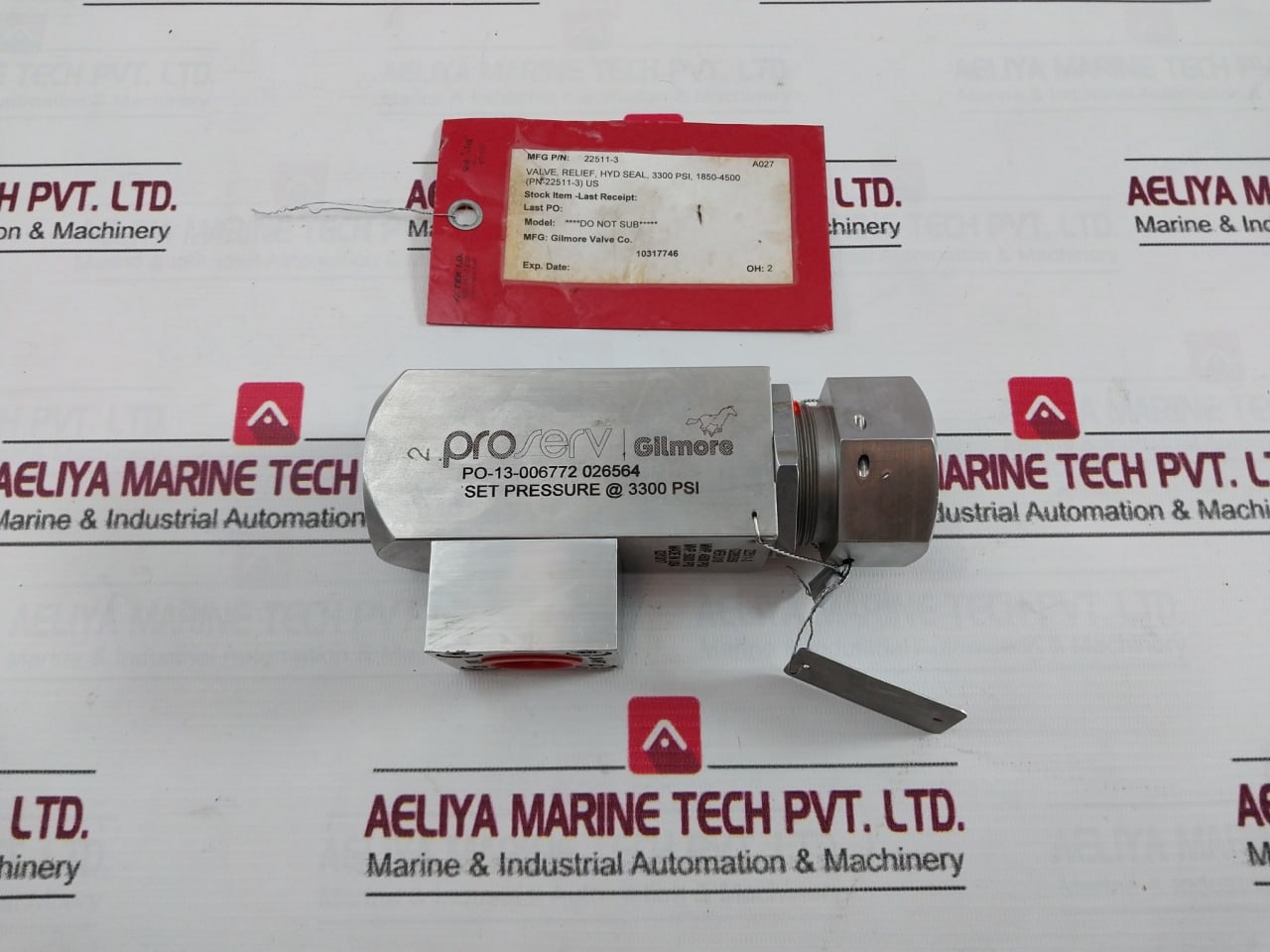 Gilmore 22511-3 Relief Valve 3/4 Npt Ver 018 1850–4500 Psi